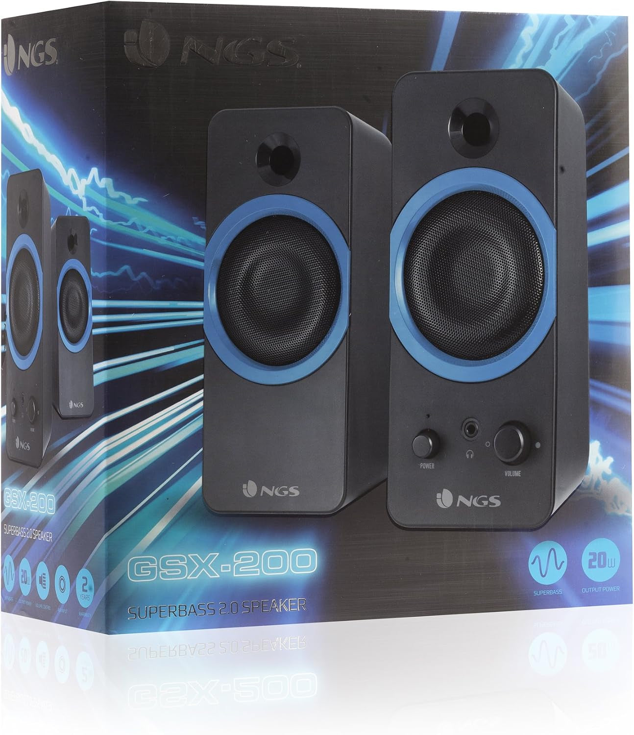 GSX-200 - Enceintes Stéréo Pour Le Jeu Avec Une Puissance De 20 Watts Et Des Super Basses