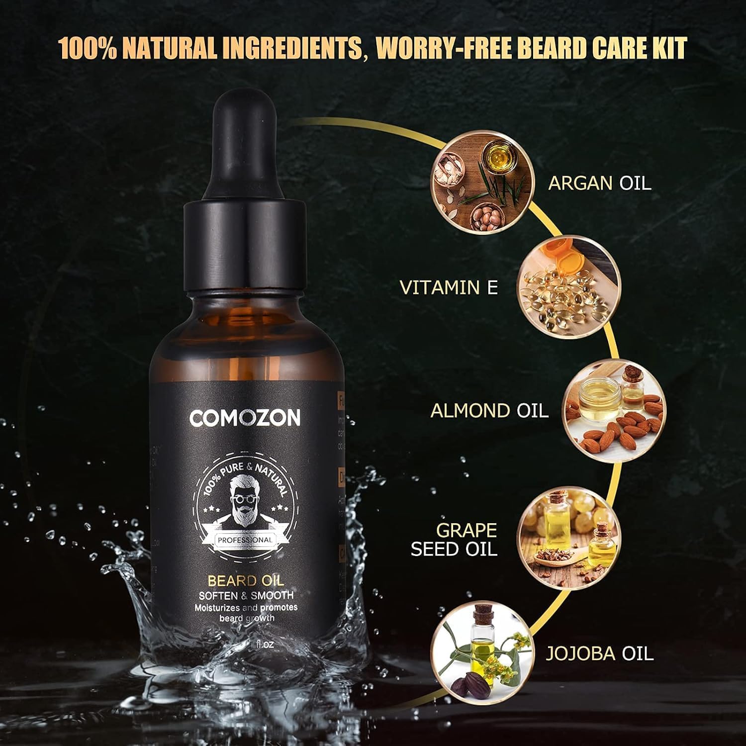 Kit Barbe Homme Complet 12 En 1, Rasoir, Rouleau Barbe, Lames Barbe