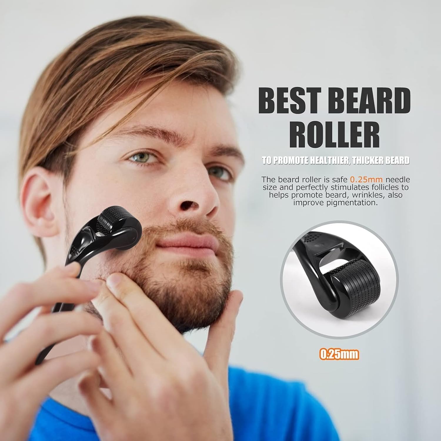Kit Barbe Homme Complet 12 En 1, Rasoir, Rouleau Barbe, Lames Barbe