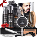 Kit Barbe Homme Complet 12 En 1, Rasoir, Rouleau Barbe, Lames Barbe